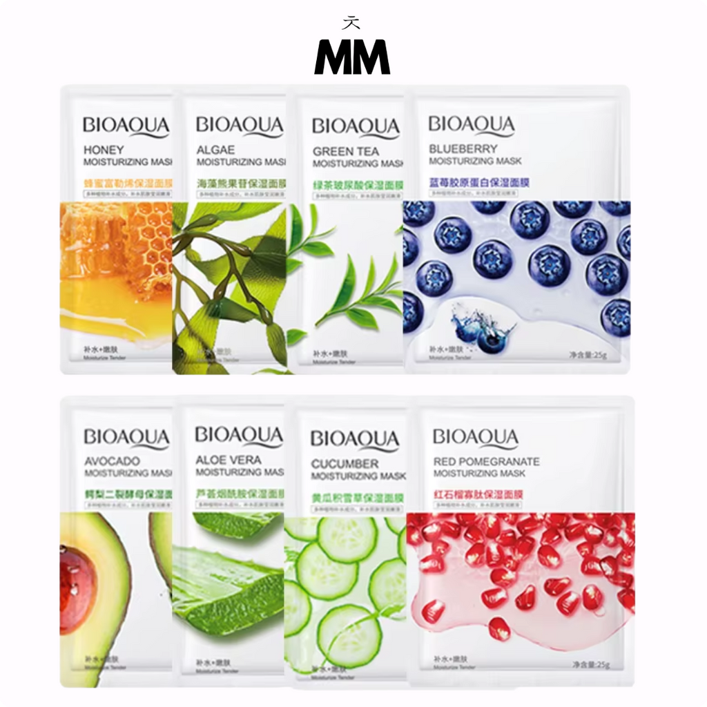 Masques Tissu Fruits Éclat & Hydratation BIOAQUA - Lot de 8
