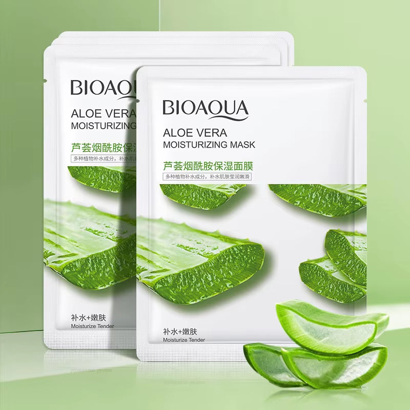 8Pcs BIOAQUA Fruit Facial Masks Moisturizing Hydrating Brightening Anti-Aging Face Mask Sheet Masks for Face Skin Care